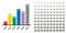 Set of rectangle percentage bar chart from 1 to 100