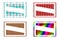 Set of rectangular labels with patterns, colors, isolated.