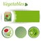 Set of rectangular and round stickers for canned vegetables