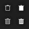 Set of recycle bin. Trash can icon. Delete sign.