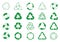 Set recycle icons. Label template. Green eco circle arrows. Vector Icons