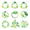 Set Recycle Leaf Arrow Circle Logo Design Vector