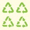 Set of recycling arrows icon. Vector illustration