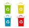 Set of recycling bins