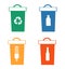 Set of recycling bins vector