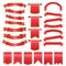 Set of red arch banner icon