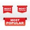 Set of Red Banner Vector, Most Popular, vector concept