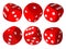 Set of red casino craps