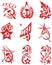 Set of red color soviet symbols