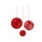 set red garlands christmas holding with snowflakes ornaments