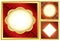 Set of red and golden decorative frames - eps