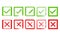 Set of red and green crosses and checkmarks. Set of green and red crosses and checkmarks, yes, no