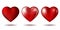 Set of Red heart icon on white