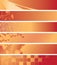 Set - red and orange banners - vector