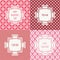 Set of red, pink romantic seamless pattern with