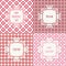 Set of red, pink romantic seamless pattern with