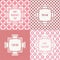 Set of red, pink romantic seamless pattern with