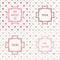 Set of red, pink romantic seamless pattern with