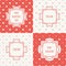 Set of red, pink romantic seamless pattern