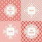 Set of red, pink romantic seamless pattern