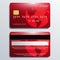 Set of Red Premium Cards : Vector Illustration
