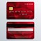Set of Red Premium Credit Cards : Vector Illustration