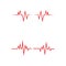 Set of Red pulse line logo vector icon.