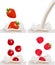 Set with red raspberry, strawberry and cherry