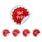 Set Of red round crumpled paper SALE stickers on white background