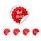 Set Of red round paper SALE stickers. Round