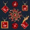 Set of red rubies pendants