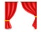 Set of red silk velvet curtains.