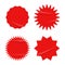 Set of red starburst with grunge retro texture vector illustration