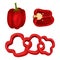 Set of red sweet pepper. Vector illustration on white background.