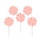 set of red and white lollipops isolated
