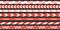 Set of red with white warning seamless stripes. Vector danger tapes. Ribbons do not cross and caution.