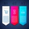 Set Refresh shopping cart, Mobile and and Hanging sign with Close. Business infographic template. Vector