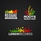 Set of reggae music equalizer logo emblem vector