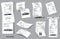 Set of register sale receipt or cash receipt printed on white paper concept. eps 10 vector,