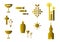 Set of religious symbols (gold)