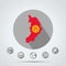 Set of  Republic of Khakassia map in Kyrgyzstan flag colors  Country, Camera, Mobile, Web, Globe icons