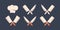 Set of restaurant knives icons