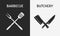 Set of restaurant knives icons. Silhouette of Barbecue and Butchery icons. Design elements for restaurant, bar, butchery logo, emb