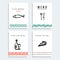 Set of restaurant menu cards with food line sketch icons,
