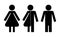 Set of restroom icons including gender neutral icon