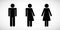 Set of restroom icons including gender neutral icon pictogram