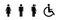 Set of restroom icons including gender neutral icon pictogram