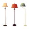 Set of retro colored floor lamps