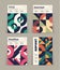 Set of retro covers. Collection of cool vintage covers. Abstract shapes compositions. Vector.