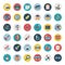 Set of Retro flat education icons,back to school